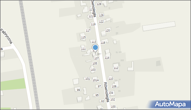 Słowik, Równoległa, 109A, mapa Słowik