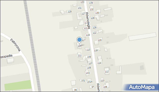 Słowik, Równoległa, 115, mapa Słowik