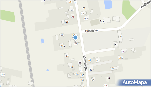 Słowik, Równoległa, 67B, mapa Słowik