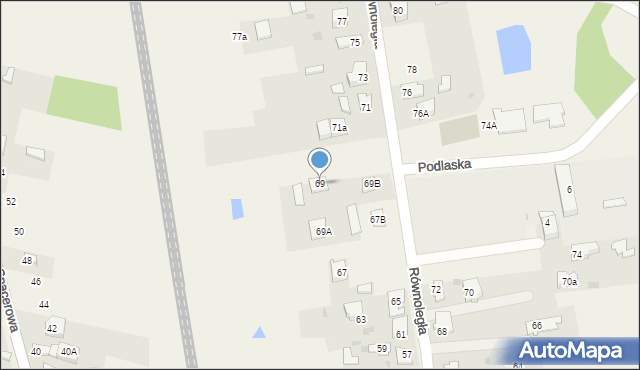 Słowik, Równoległa, 69, mapa Słowik