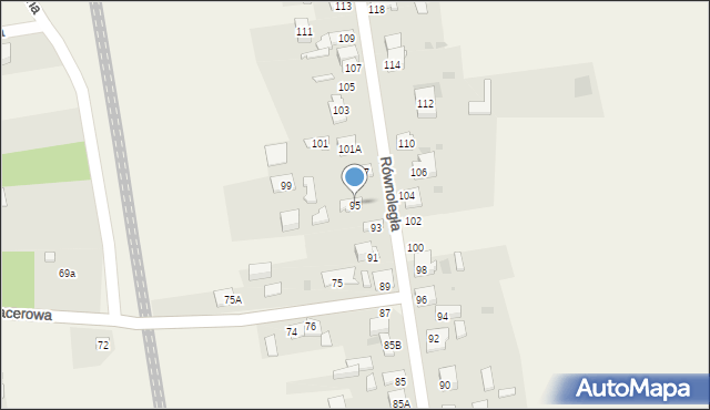 Słowik, Równoległa, 95, mapa Słowik