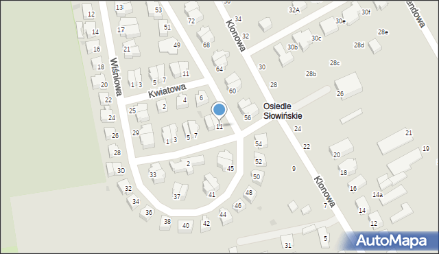 Słupsk, Różana, 11, mapa Słupska