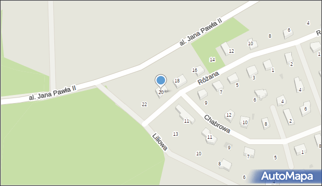 Sobótka, Różana, 20, mapa Sobótka