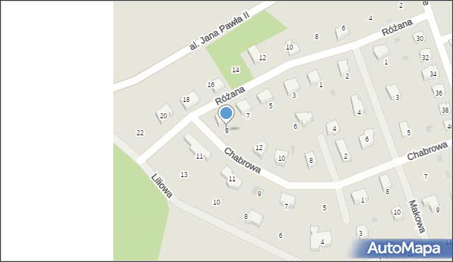 Sobótka, Różana, 9, mapa Sobótka