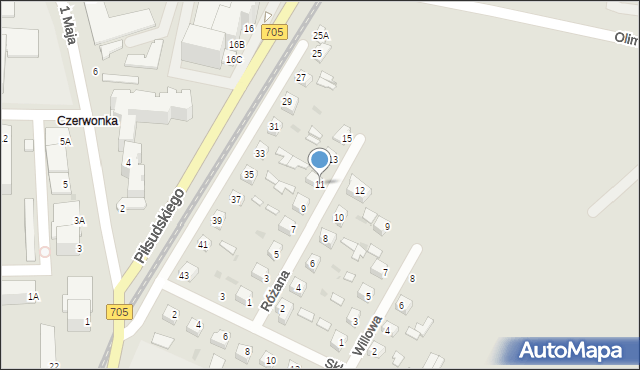 Sochaczew, Różana, 11, mapa Sochaczew