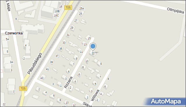 Sochaczew, Różana, 12, mapa Sochaczew