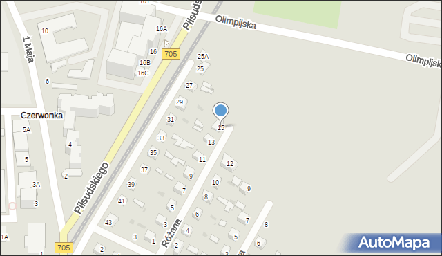 Sochaczew, Różana, 15, mapa Sochaczew