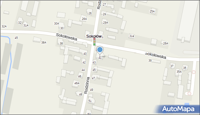 Sokołów, Rodzinna, 41, mapa Sokołów