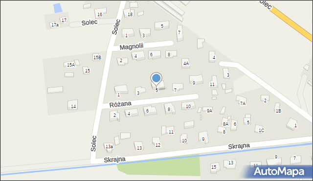 Solec, Różana, 5, mapa Solec