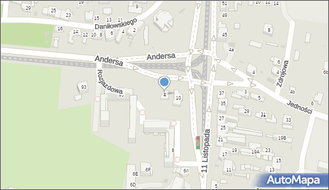 Sosnowiec, Rozjazdowa, 4, mapa Sosnowca