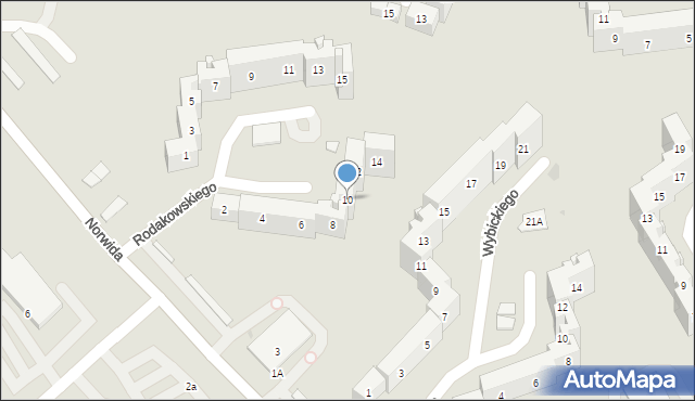 Sosnowiec, Rodakowskiego Henryka, 10, mapa Sosnowca