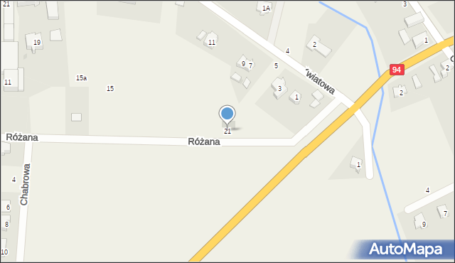 Spalona, Różana, 21, mapa Spalona