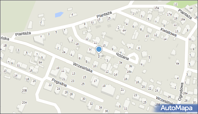 Środa Wielkopolska, Różana, 2, mapa Środa Wielkopolska