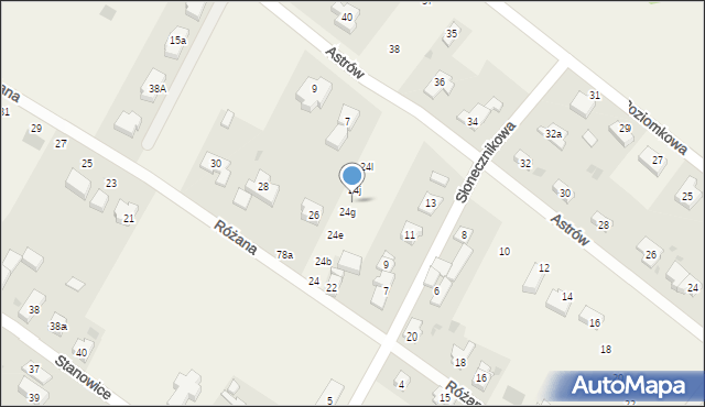 Stanowice, Różana, 24h, mapa Stanowice
