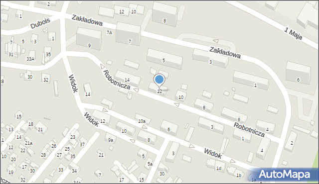 Starachowice, Robotnicza, 12, mapa Starachowic