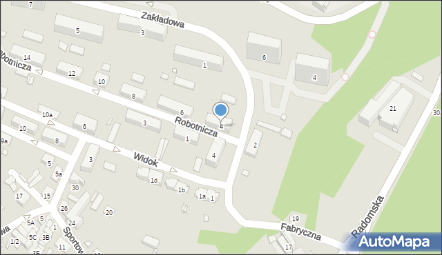 Starachowice, Robotnicza, 4, mapa Starachowic