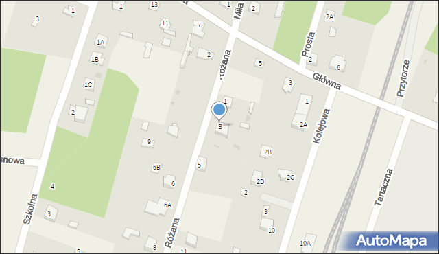 Stare Bosewo, Różana, 3, mapa Stare Bosewo