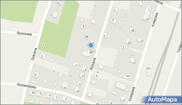 Stare Bosewo, Różana, 6A, mapa Stare Bosewo
