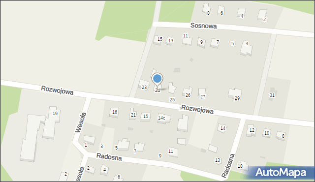 Stare Bosewo, Rozwojowa, 24, mapa Stare Bosewo