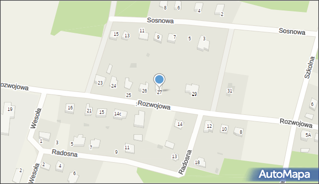 Stare Bosewo, Rozwojowa, 27, mapa Stare Bosewo