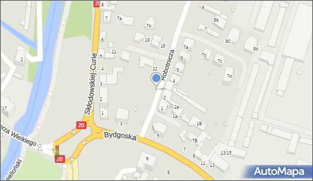 Stargard, Robotnicza, 18b, mapa Stargard