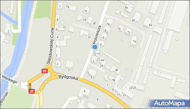 Stargard, Robotnicza, 2, mapa Stargard