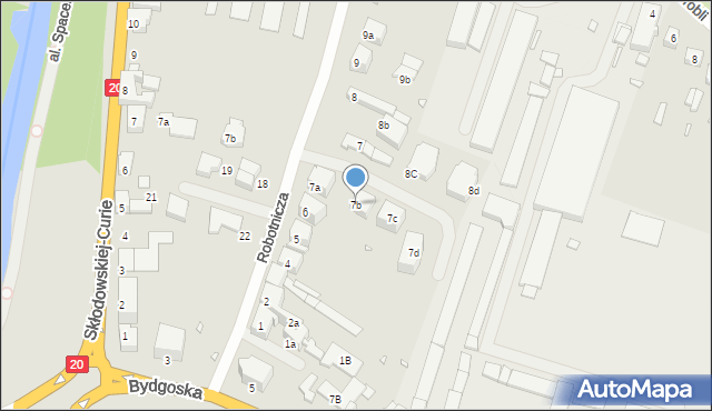 Stargard, Robotnicza, 7b, mapa Stargard