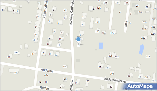 Starogard Gdański, Rodziny Czosków, 11, mapa Starogard Gdański