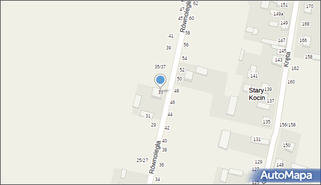 Stary Kocin, Równoległa, 33, mapa Stary Kocin