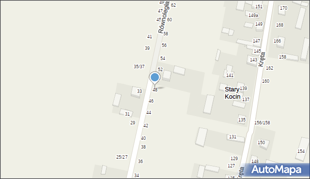 Stary Kocin, Równoległa, 48, mapa Stary Kocin