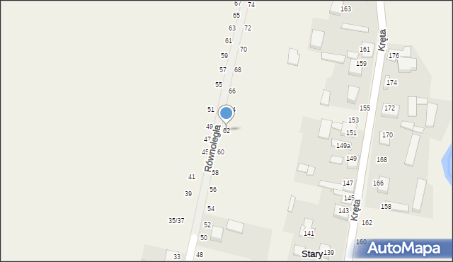 Stary Kocin, Równoległa, 62, mapa Stary Kocin