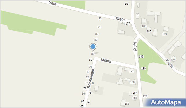 Stary Kocin, Równoległa, 83, mapa Stary Kocin