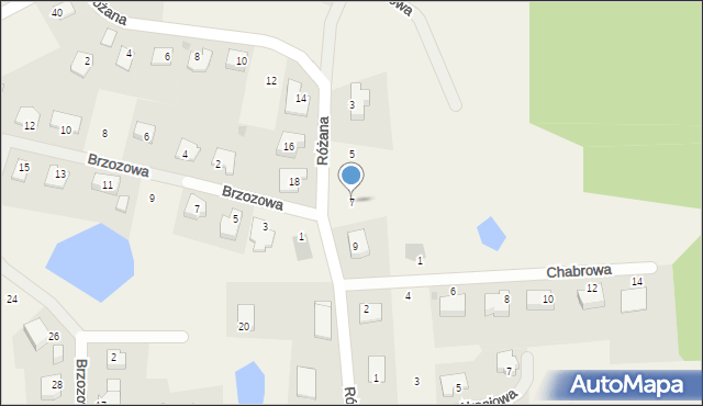 Stawiguda, Różana, 7, mapa Stawiguda