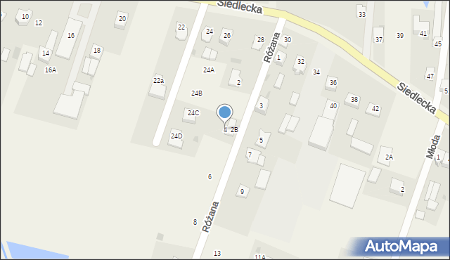 Stok Lacki-Folwark, Różana, 4, mapa Stok Lacki-Folwark