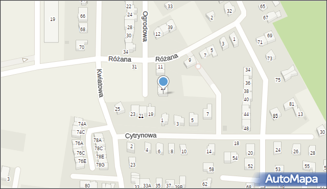 Straszyn, Różana, 17, mapa Straszyn