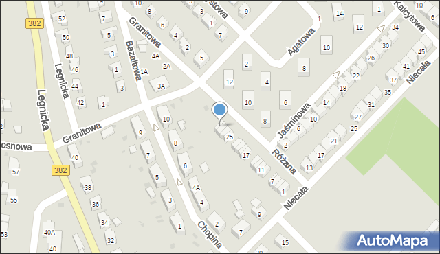 Strzegom, Różana, 31, mapa Strzegom