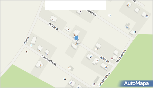 Strzelinko, Różana, 10, mapa Strzelinko