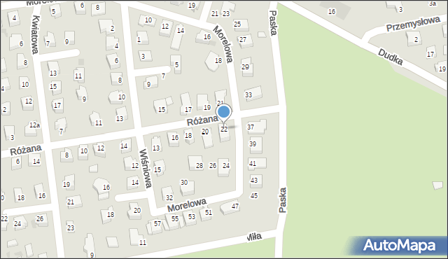 Sulęcin, Różana, 22, mapa Sulęcin