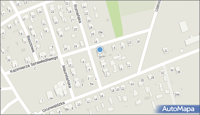 Sulejów, Romańska, 10, mapa Sulejów