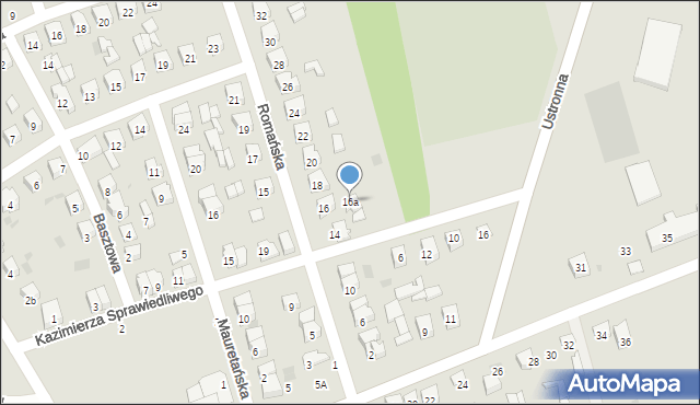 Sulejów, Romańska, 16a, mapa Sulejów