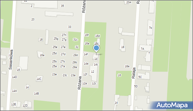 Sulejówek, Różana, 14d, mapa Sulejówek