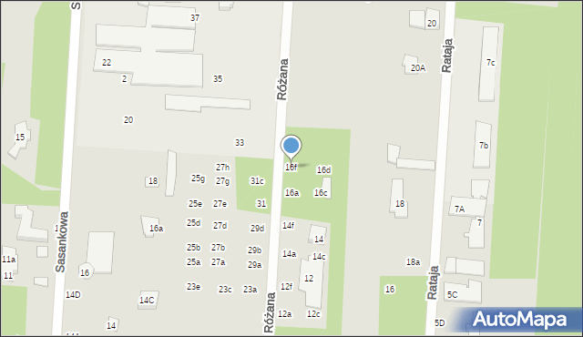 Sulejówek, Różana, 16f, mapa Sulejówek