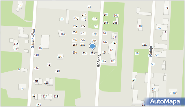 Sulejówek, Różana, 23a, mapa Sulejówek