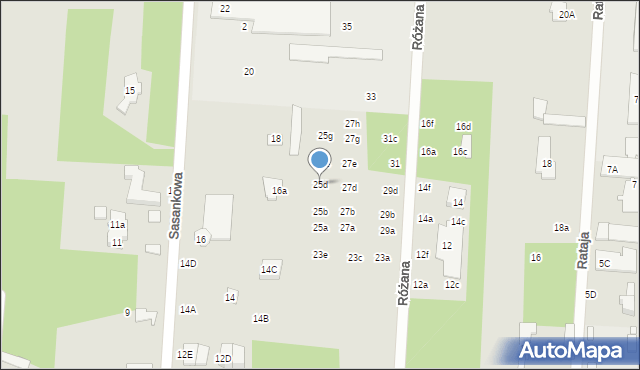 Sulejówek, Różana, 25d, mapa Sulejówek