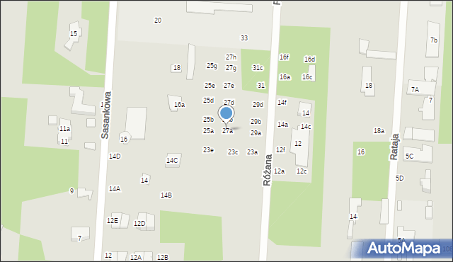 Sulejówek, Różana, 27a, mapa Sulejówek