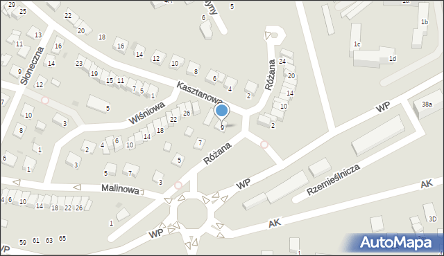 Świecie, Różana, 9, mapa Świecie