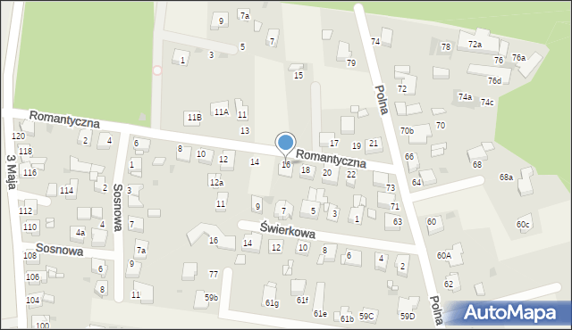 Świerklaniec, Romantyczna, 16, mapa Świerklaniec