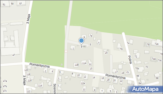 Świerklaniec, Romantyczna, 3, mapa Świerklaniec