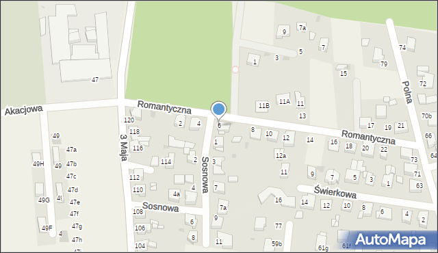 Świerklaniec, Romantyczna, 6, mapa Świerklaniec