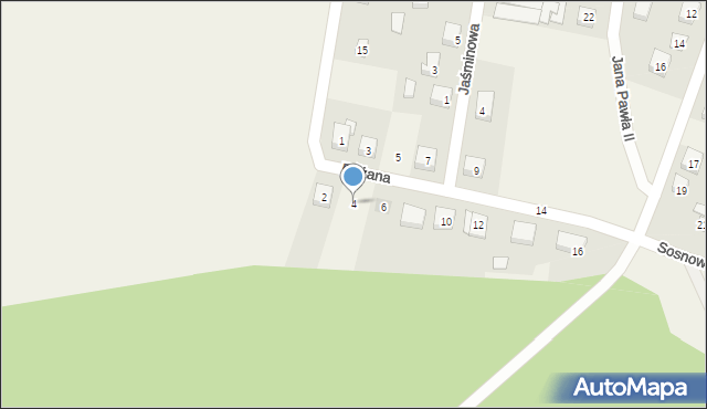 Świnice Warckie, Różana, 4, mapa Świnice Warckie